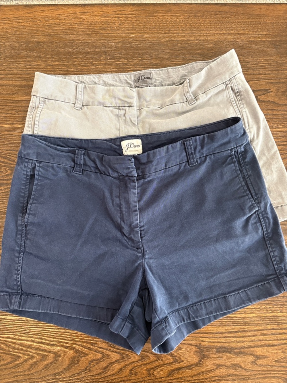 J. Crew Navy and Grey Chino Cotton Shorts Bundle Size 8